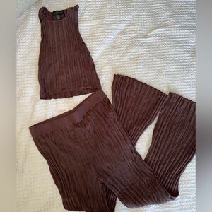 House of Harlow 1960 Brown Top and Pant Set